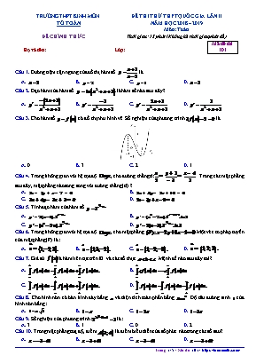 Đề thi thử THPT Quốc gia môn Toán lần II - Mã đề 101 - Năm học 2018-2019 - Trường THPT Kinh Môn (Có đáp án)